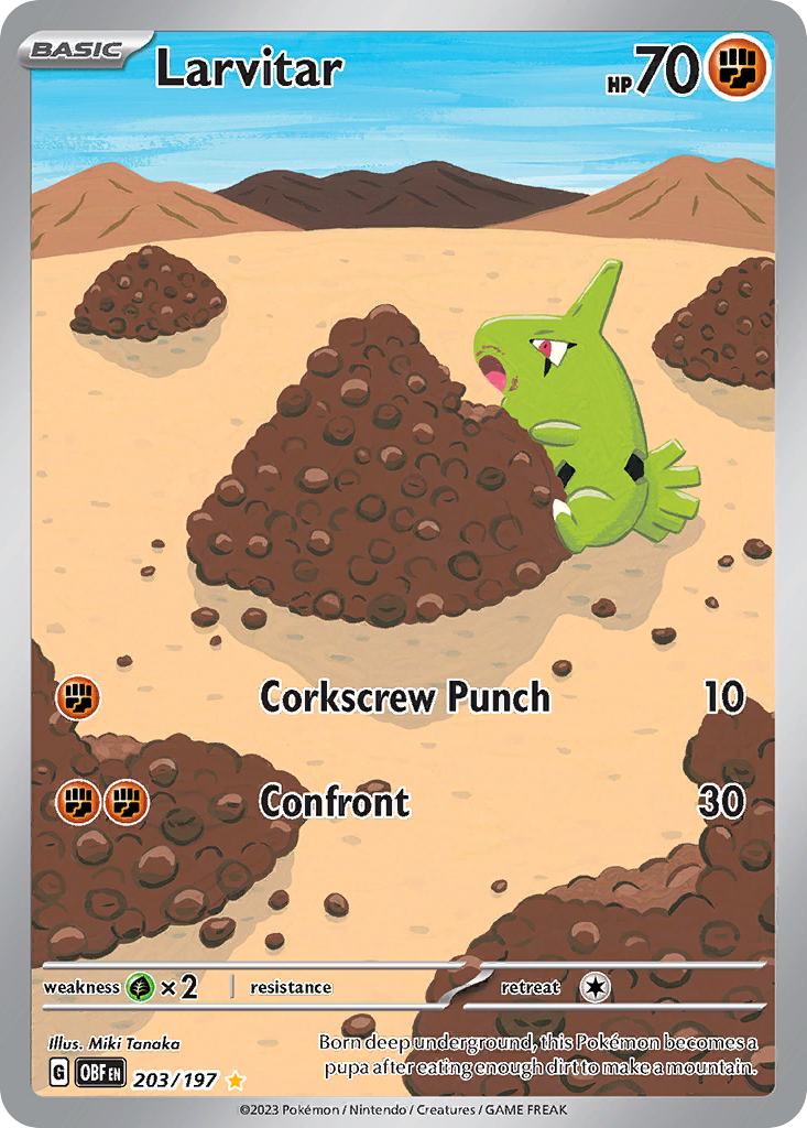Obsidian Flames Larvitar #203/197